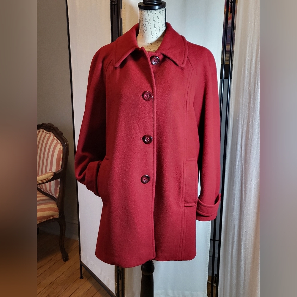 London Fog Classic Red Pea Coat
